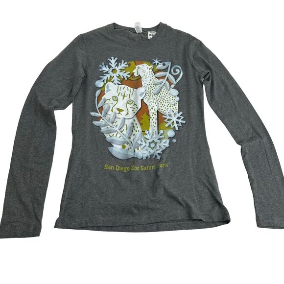 san diego zoo safari park grey long sleeve Shirt Juniors size S - Picture 1 of 3